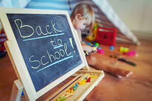 Back to school on the desk photo