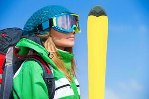 Skier girl portrait photo