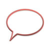 3D speech bubble icon, isolated on background. vector