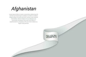 Wave flag of Afghanistan with copyspace background vector