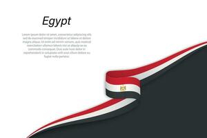 Wave flag of Egypt with copyspace background vector