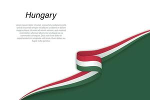 Wave flag of Hungary with copyspace background vector