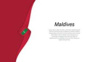 Wave flag of Maldives with copyspace background vector