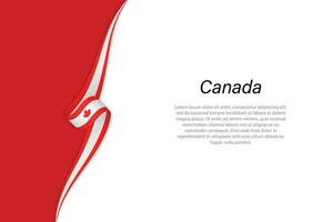 Wave flag of Canada with copyspace background. vector