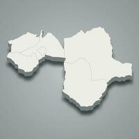 3d isométrica mapa de manyara es un región de Tanzania vector