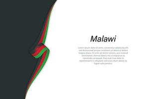 Wave flag of Malawi with copyspace background vector