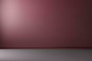 Empty studio background with red dark wall. vector