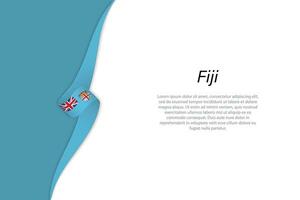 Wave flag of Fiji with copyspace background vector