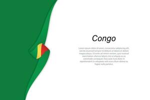 Wave flag of Congo with copyspace background vector