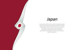 Wave flag of Japan with copyspace background vector