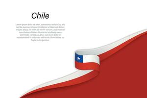 Wave flag of Chile with copyspace background vector