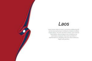 ola bandera de Laos con copyspace antecedentes vector