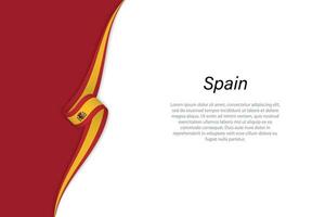 Wave flag of Spain with copyspace background. vector