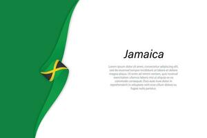 Wave flag of Jamaica with copyspace background. vector