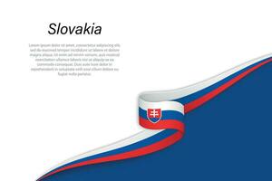 Wave flag of Slovakia with copyspace background vector