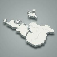 3d isometric map of Mwanza is a region of Tanzania vector