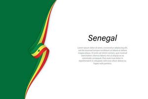 Wave flag of Senegal with copyspace background vector