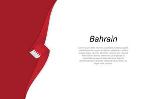 Wave flag of Bahrain with copyspace background vector