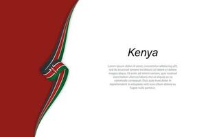 Wave flag of Kenya with copyspace background vector