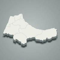 3d isometric map of Tanger-Tetouan-Al Hoceima is a region of Morocco vector