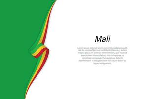 Wave flag of Mali with copyspace background vector