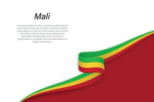 Wave flag of Mali with copyspace background vector