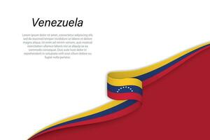 Wave flag of Venezuela with copyspace background vector