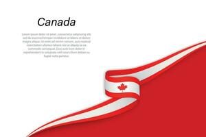 Wave flag of Canada with copyspace background vector