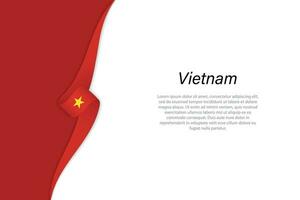 Wave flag of Vietnam with copyspace background vector