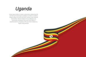 ola bandera de Uganda con copyspace antecedentes vector