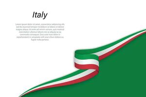 Wave flag of Italy with copyspace background vector