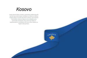 Wave flag of Kosovo with copyspace background vector