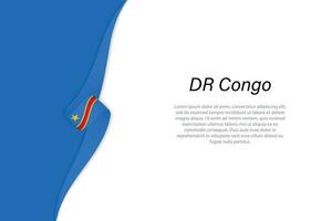 Wave flag of DR Congo with copyspace background vector