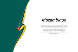 Wave flag of Mozambique with copyspace background vector