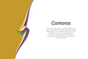 Wave flag of Comoros with copyspace background vector