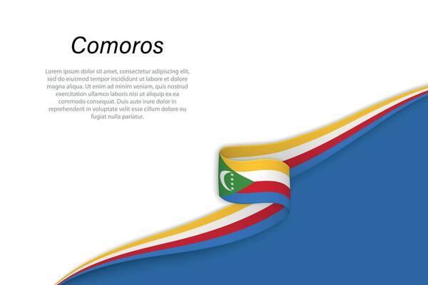 Wave flag of Comoros with copyspace background