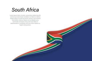 Wave flag of South Africa with copyspace background vector