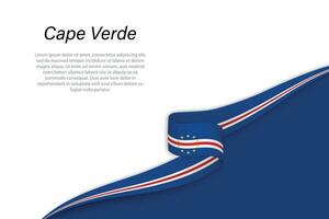 Wave flag of Cape Verde with copyspace background vector