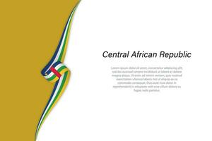 Wave flag of Central African Republic with copyspace background vector