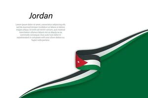 Wave flag of Jordan with copyspace background vector