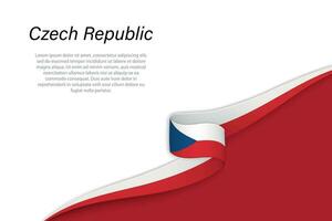 Wave flag of Czech Republic with copyspace background vector