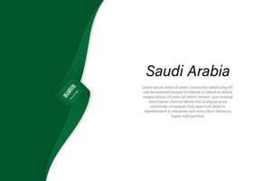 Wave flag of Saudi Arabia with copyspace background vector