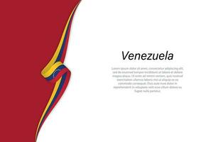 Wave flag of Venezuela with copyspace background. vector