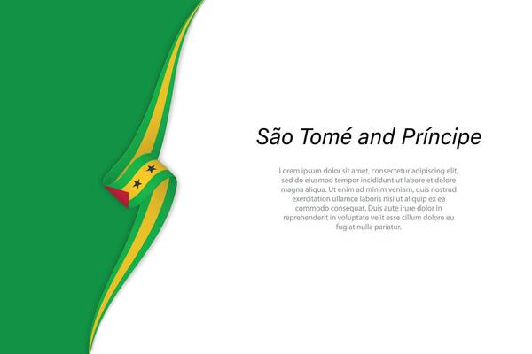 Wave flag of Sao Tome and Principe with copyspace background