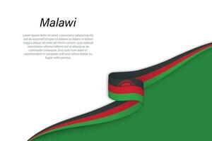 Wave flag of Malawi with copyspace background vector