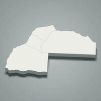 3d isometric map of Laayoune-Sakia El Hamra is a region of Morocco vector