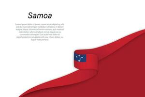 ola bandera de Samoa con copyspace antecedentes vector