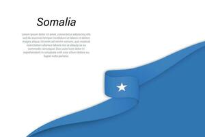 Wave flag of Somalia with copyspace background vector