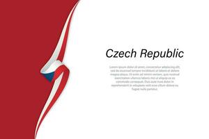 Wave flag of Czech Republic with copyspace background. vector