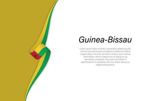 ola bandera de guinea-bissau con copyspace antecedentes vector